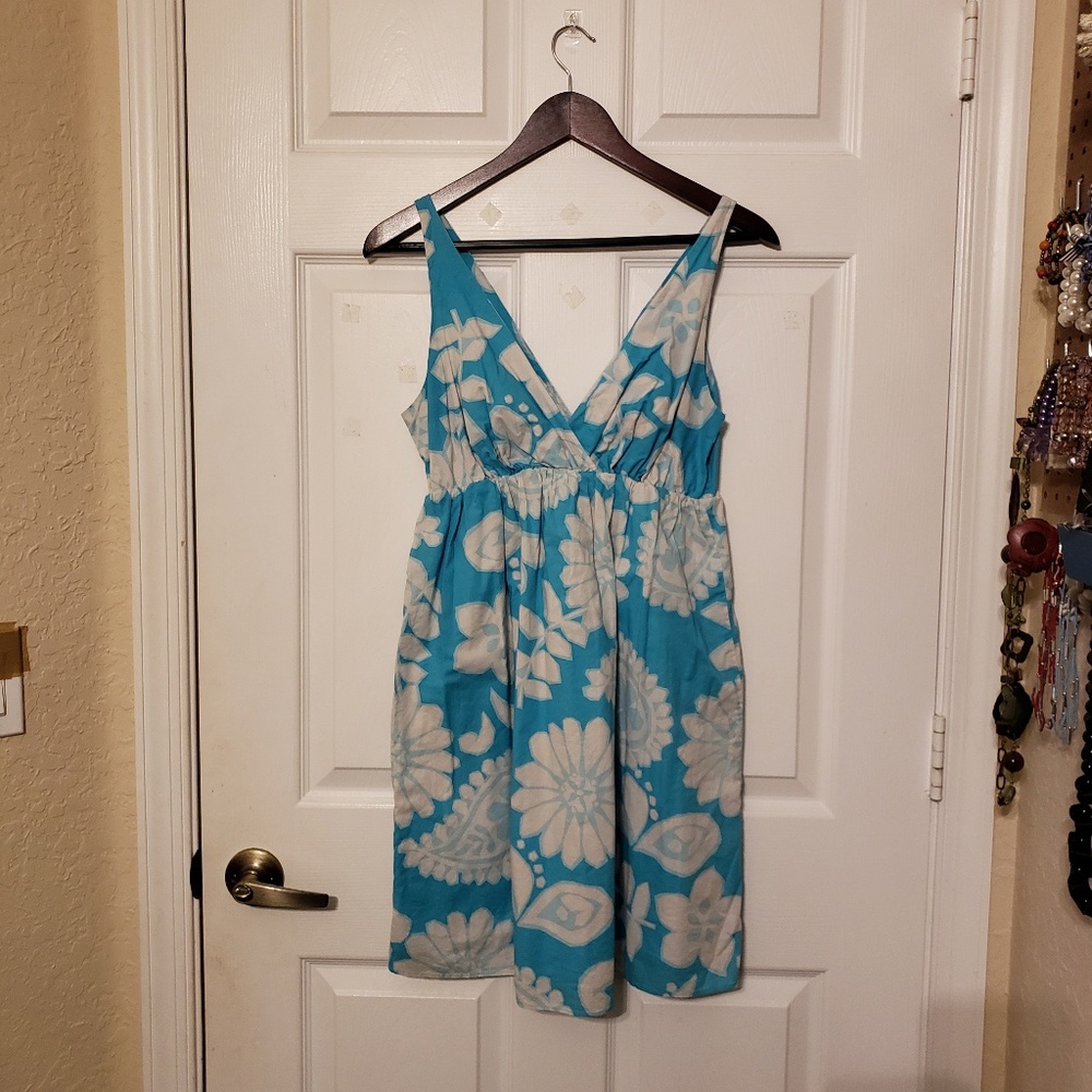 Teal spring dress